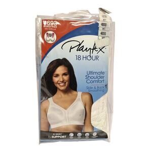 Playtex Bra Womens 40DD White Wireless Support Smoothing 18 Hour 4693